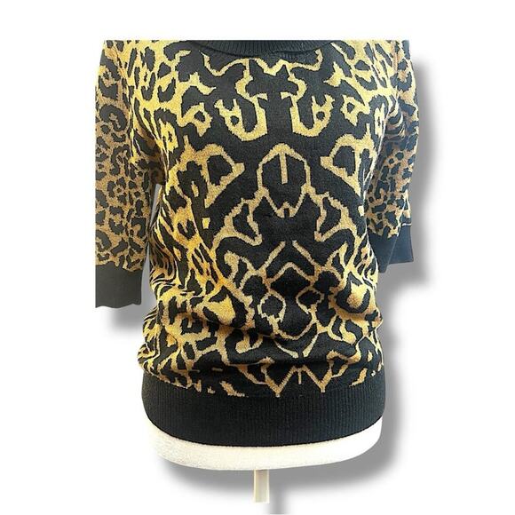 PREMISE Leopard Print Cowl Neck Sweater SZ L - Picture 8 of 12